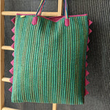 Vintage Kantha Tote Green