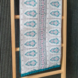 Teal and Pink Block Printed Table Runner
